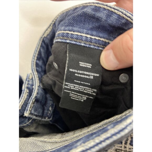 Affliction Ace Men 31X29 Jeans Denim Straight Biker Thick Stitch Hemmed - Picture 7 of 7